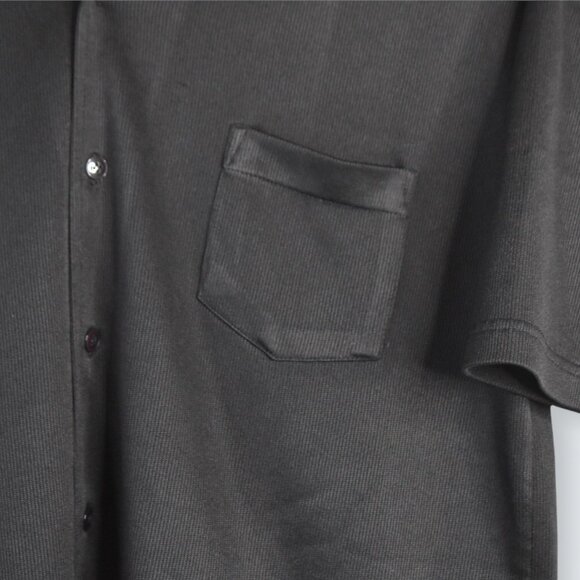 Ferruche Shirt L Mens Polo Black One Pocket Polyester Button Collared - Picture 2 of 10